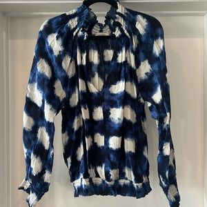 Porridge Blue Tie-Dye Blouse, Anthropologie, Large